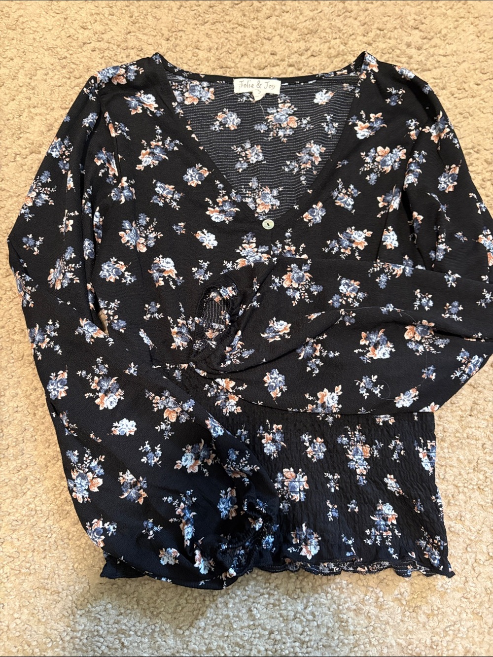 Lightweight black floral top